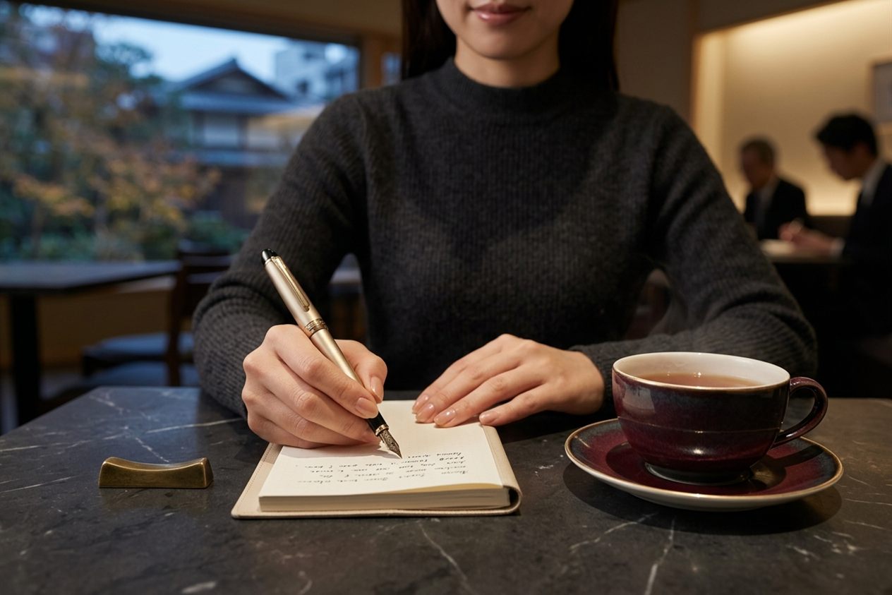 ノートに書き留める手元のイメージ